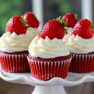 Red Velvet Strawberry Cup Cake